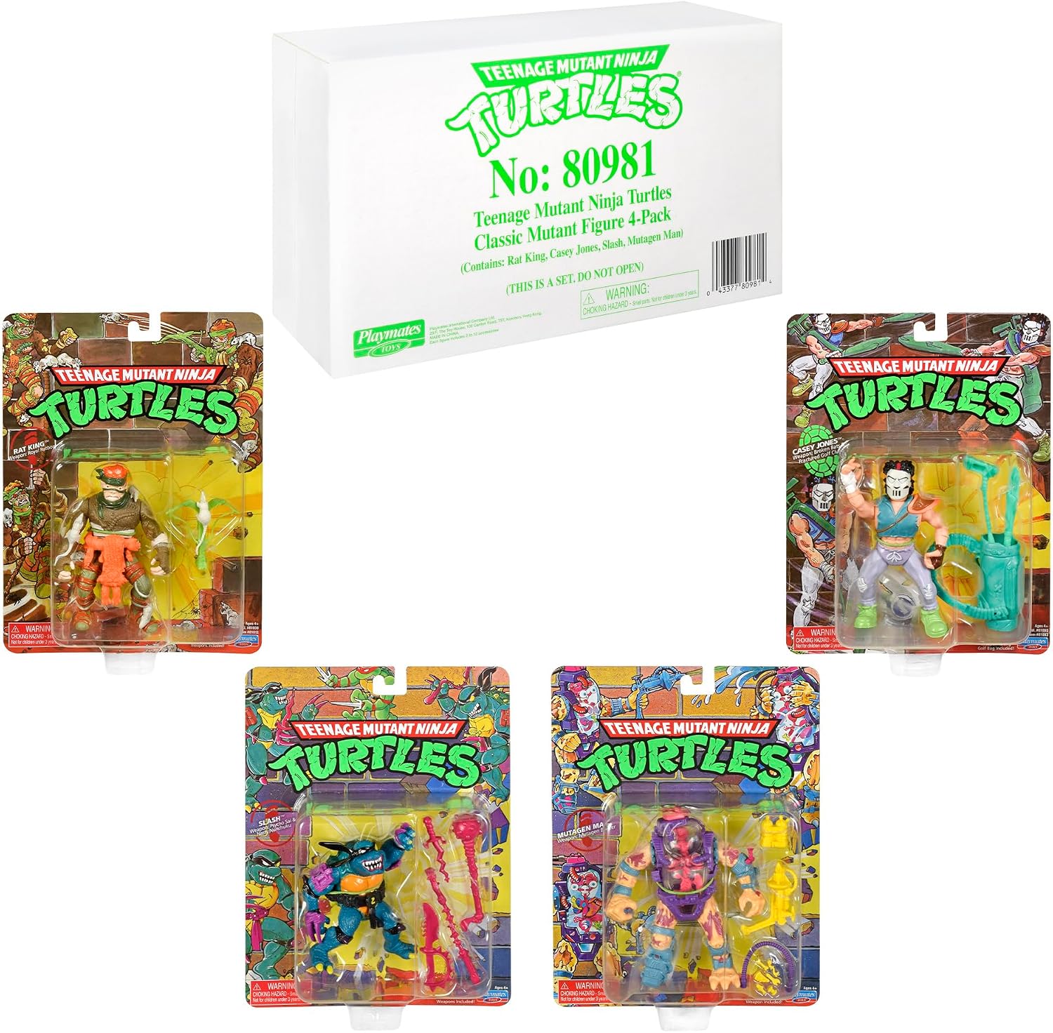 Teenage Mutant Ninja Turtles Classic Mutant 4-Pack Bundle by Playmates Toys