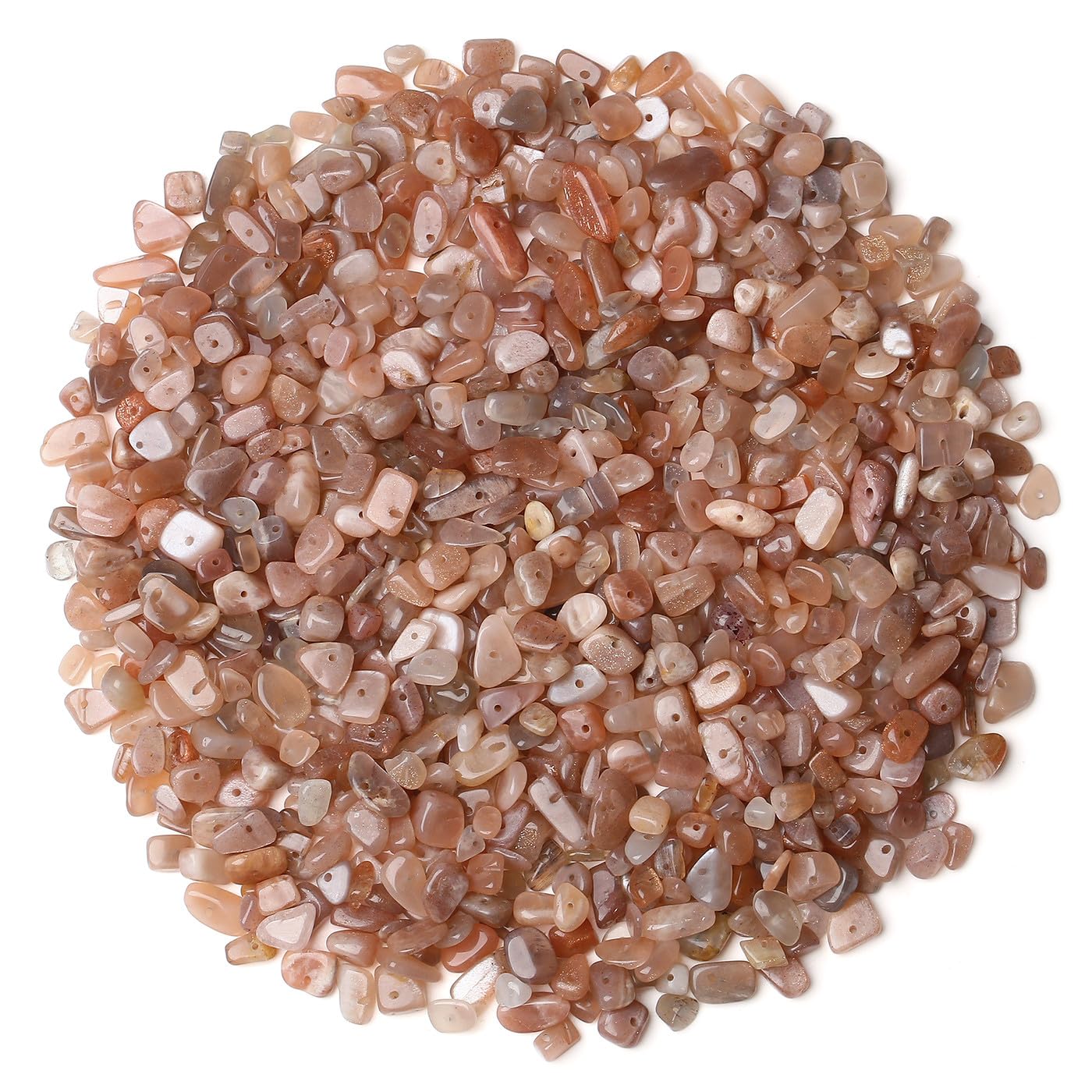GUJOXILA 400pcs Sunstone Crystal Beads for Bracelet Jewellery Making Chips Stones Gemstone Beads for Crafting Polished Craft Nature Bead DIY 5-8mm - Image 3