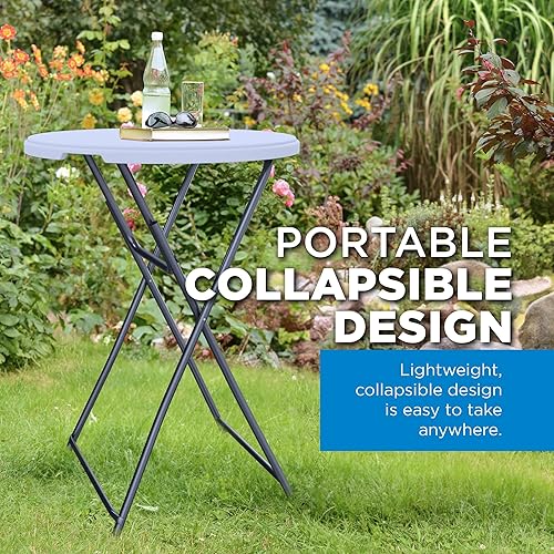 Miniatura 10 de Sorfey Mesa plegable redonda, 48.4 in redonda, plástico blanco