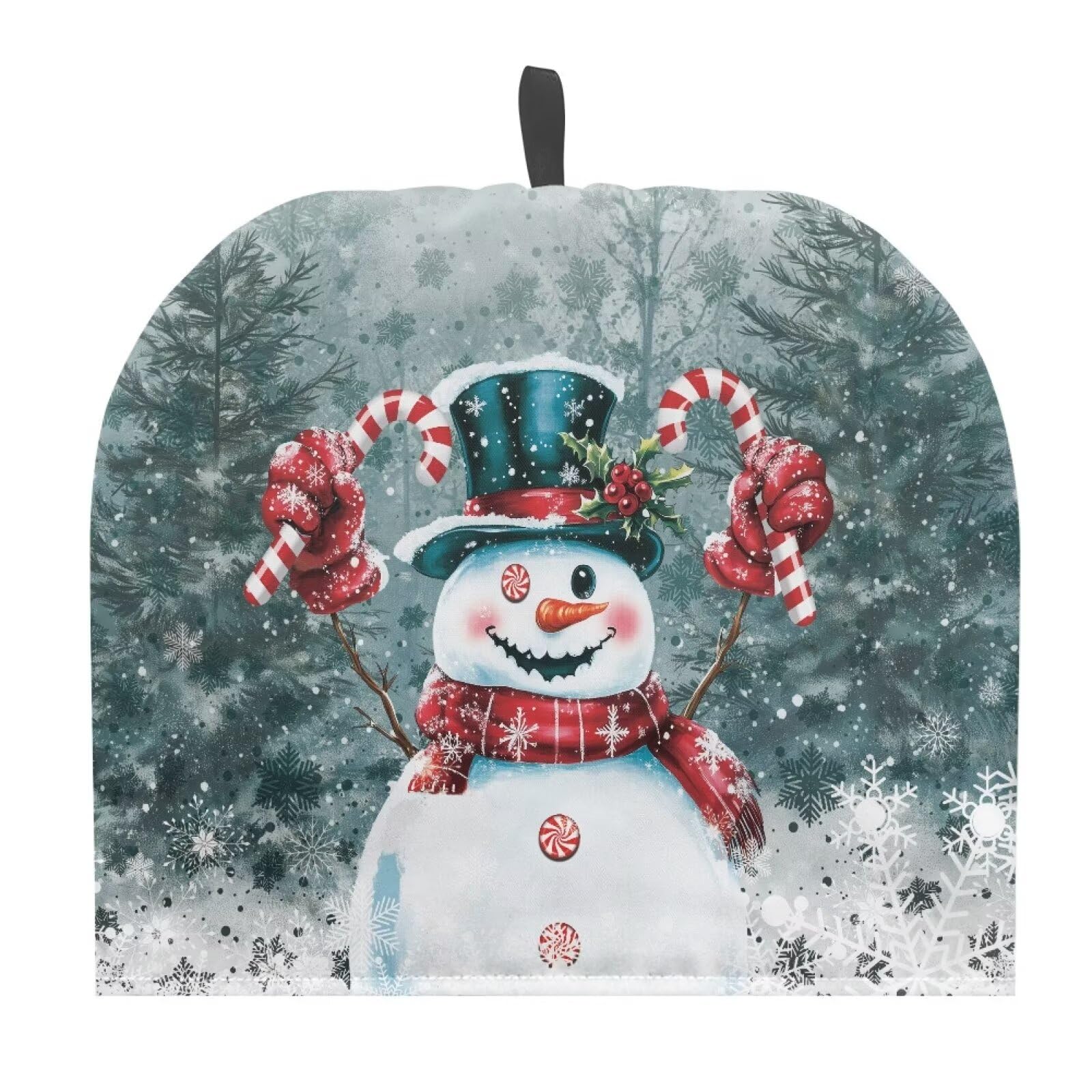 Christmas Snowman Forest Tea Pot Cover Protective Fabric Breakfast Warmer Insulated Teapot Cozy for English Tea Sets Tea Pot Cozies Cute Tea Cosy for Kitchen Tea Party Decor