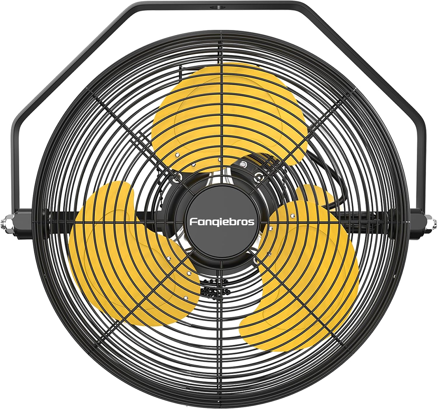 12 Inch High Velocity Wall Mount Fan, 2500 CFM Industrial Metal Air Circulator, 3-Speed Commercial Wall Fan with 180° Tilt, Pull Chain, for Garage, Workshop, Gym, Patio - UL Listed