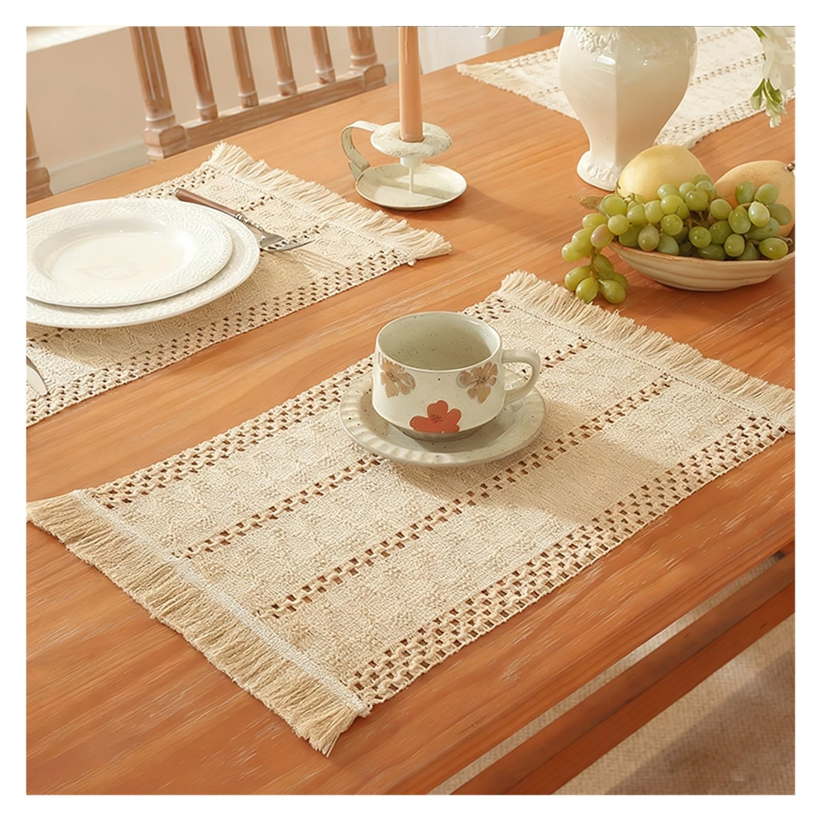 Woven Placemats Placemats Woven Cotton Hemp Rope Placemat Table Decor For And Linen Fabric Kitchen