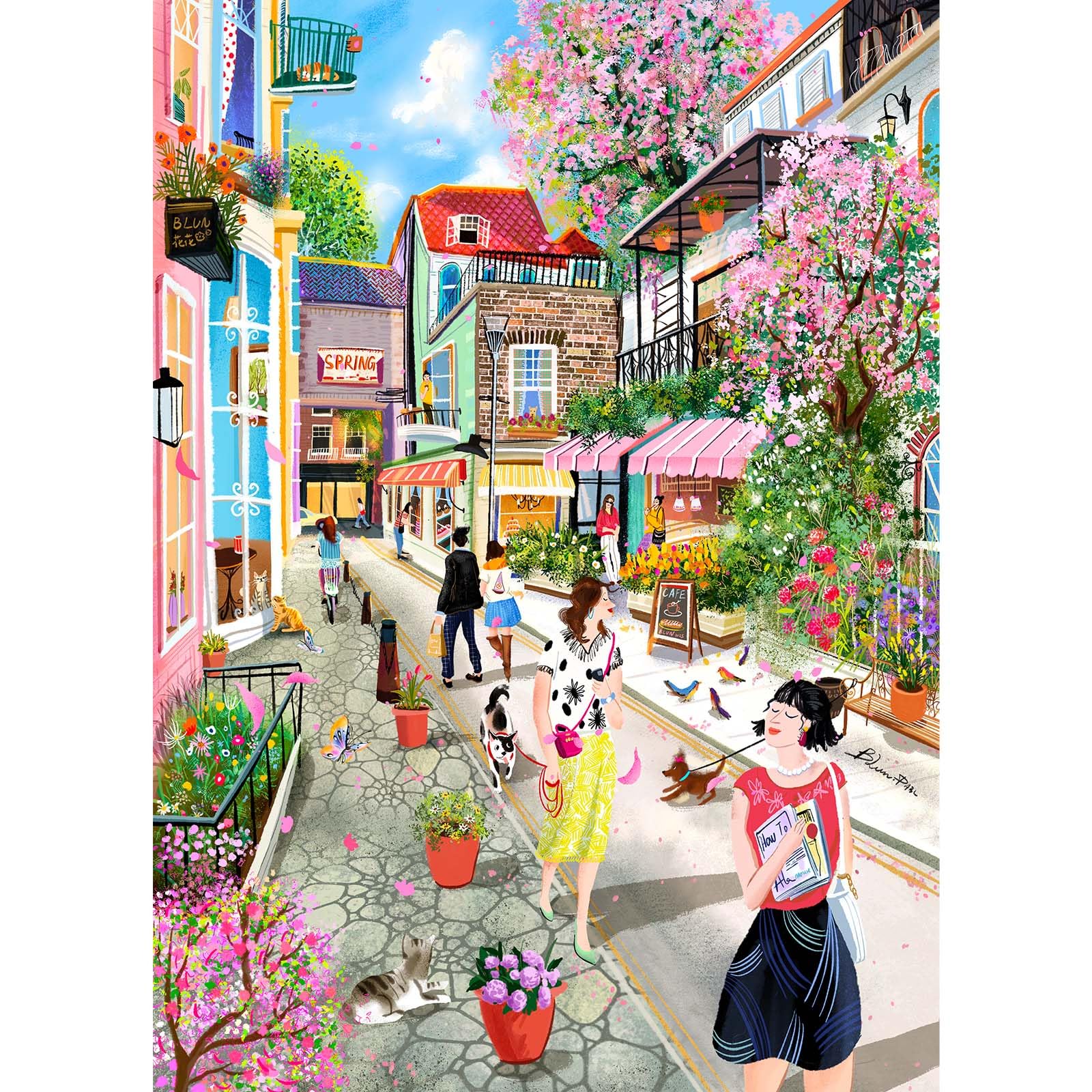 HUADADA Jigsaw Puzzles for Adults 1000-Spring Street