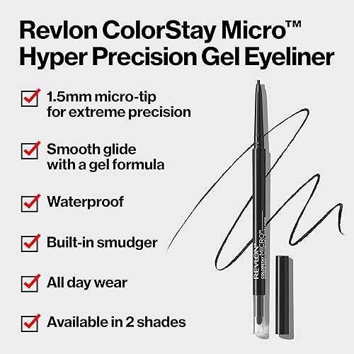 Miniatura 2 de ColorStay - Delineador de ojos de gel de Revlon, maquillaje de ojos de microprecisión con mancha integrada, impermeable, de larga duración con punta