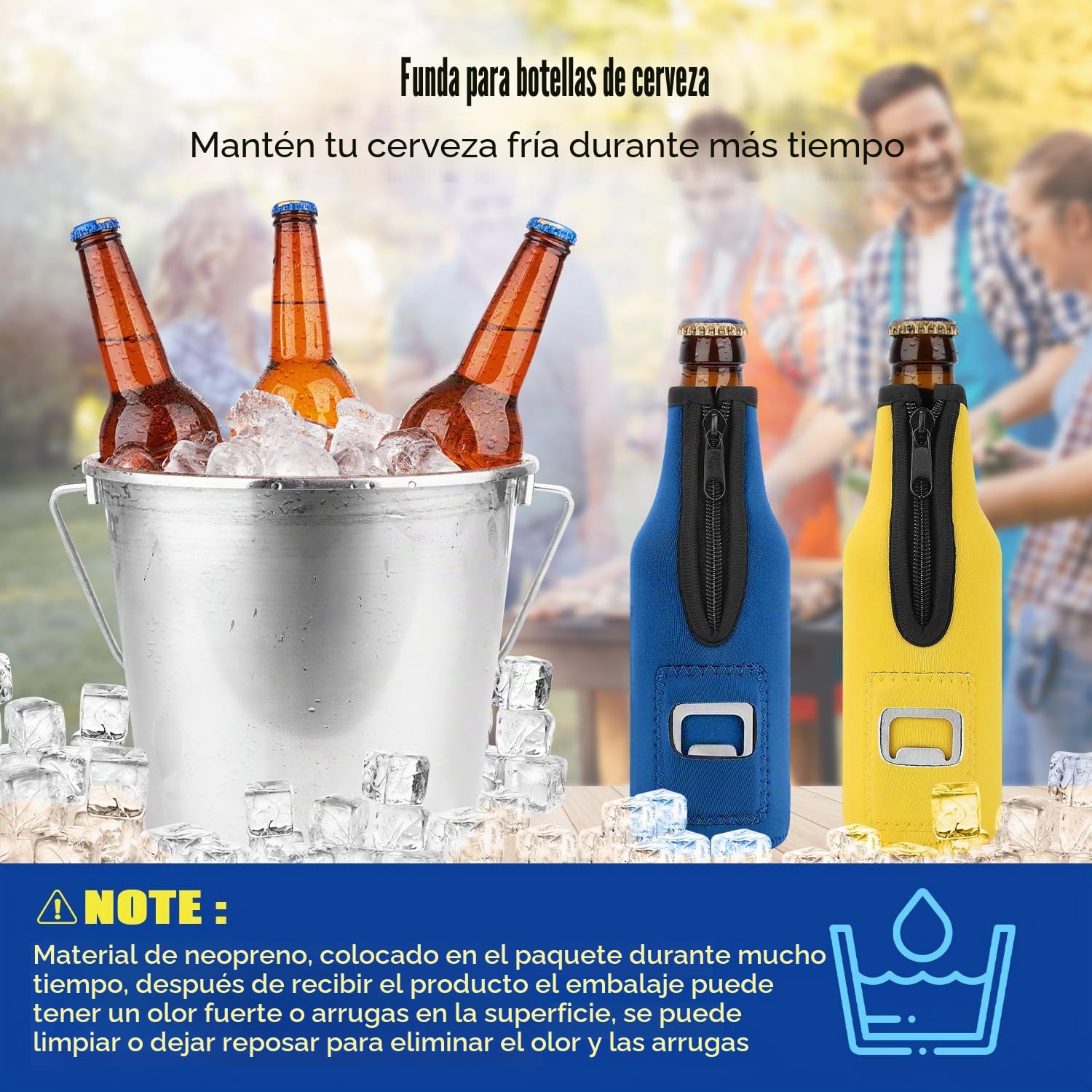 4 Piezas 12oz Beer Can Cooler Sleeve Funda para Latas de Cerveza Isotermica Antideslizante Soporte de Neopreno Manga Aislante para Bebidas Manga Refrigerante para Latas con Abrebotellas