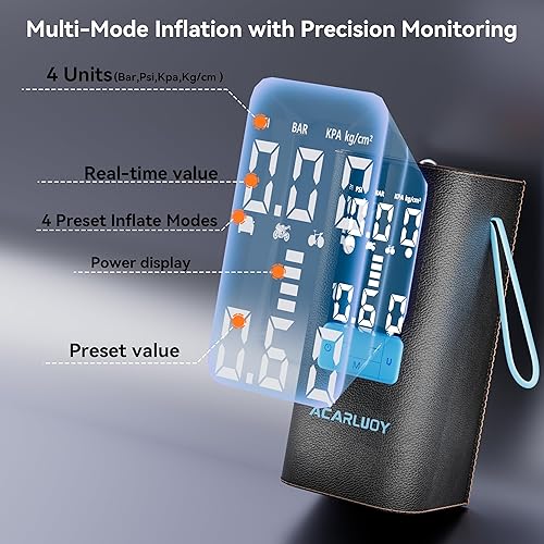 Miniatura 6 de Portable Air Compressor for Car Tires - 3X Faster Inflation, Fit for Hyundai Elantra 2004-20066000mAh Battery, LCD Screen, LED Light Auto Shutoff