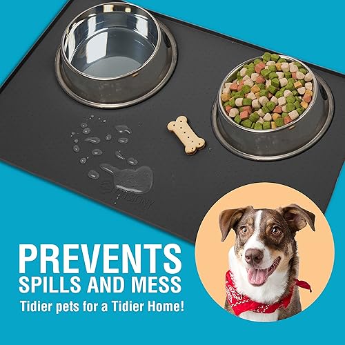 Miniatura 5 de Tapete de silicona impermeable con borde elevado sin BPA, apto para lavavajillas, 23 x 15 pulgadas, apto para lavavajillas, contiene derrames y