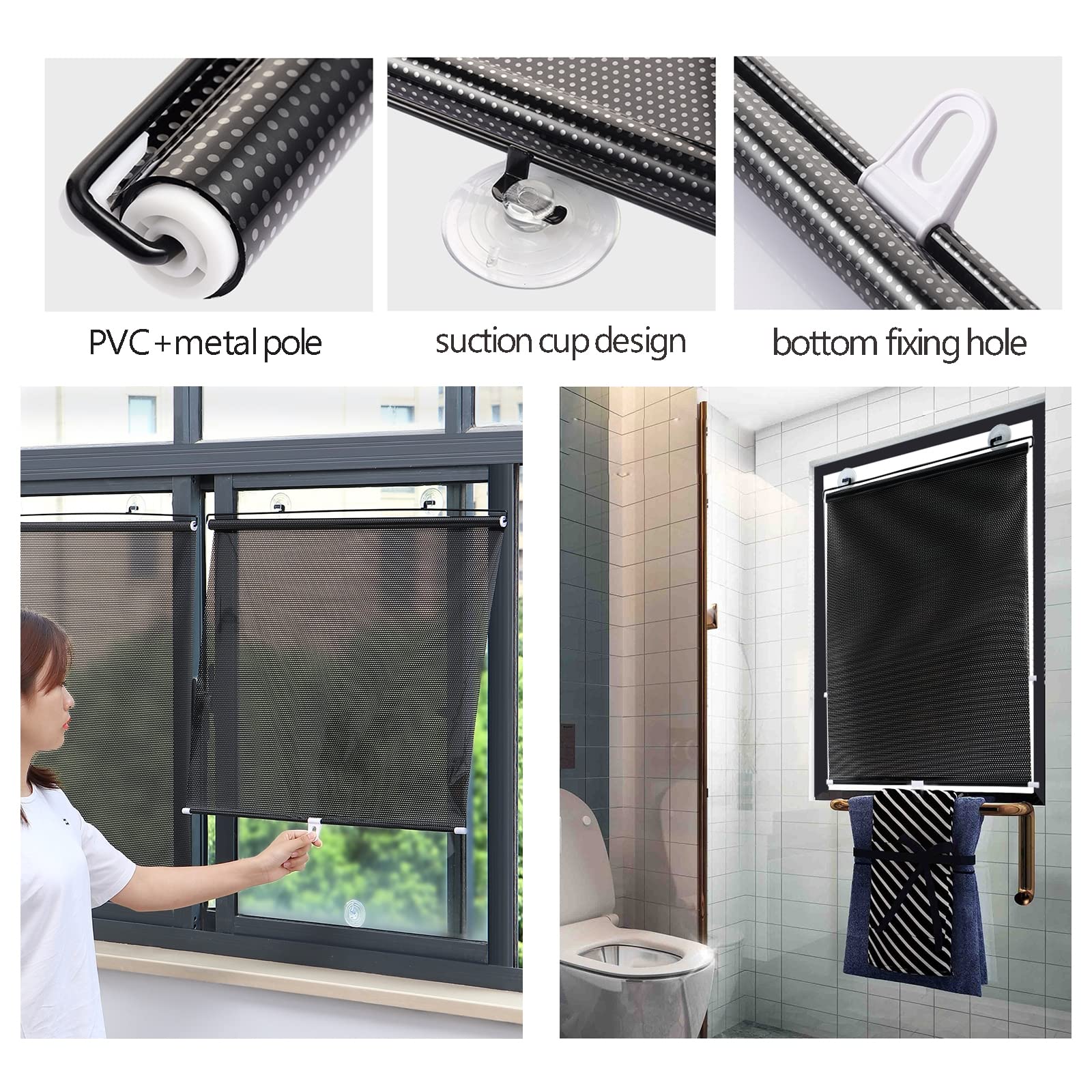 Store Enrouleur Universel à Ventouses – Occultant, Pour Maison/bureau, PVC, Neuf