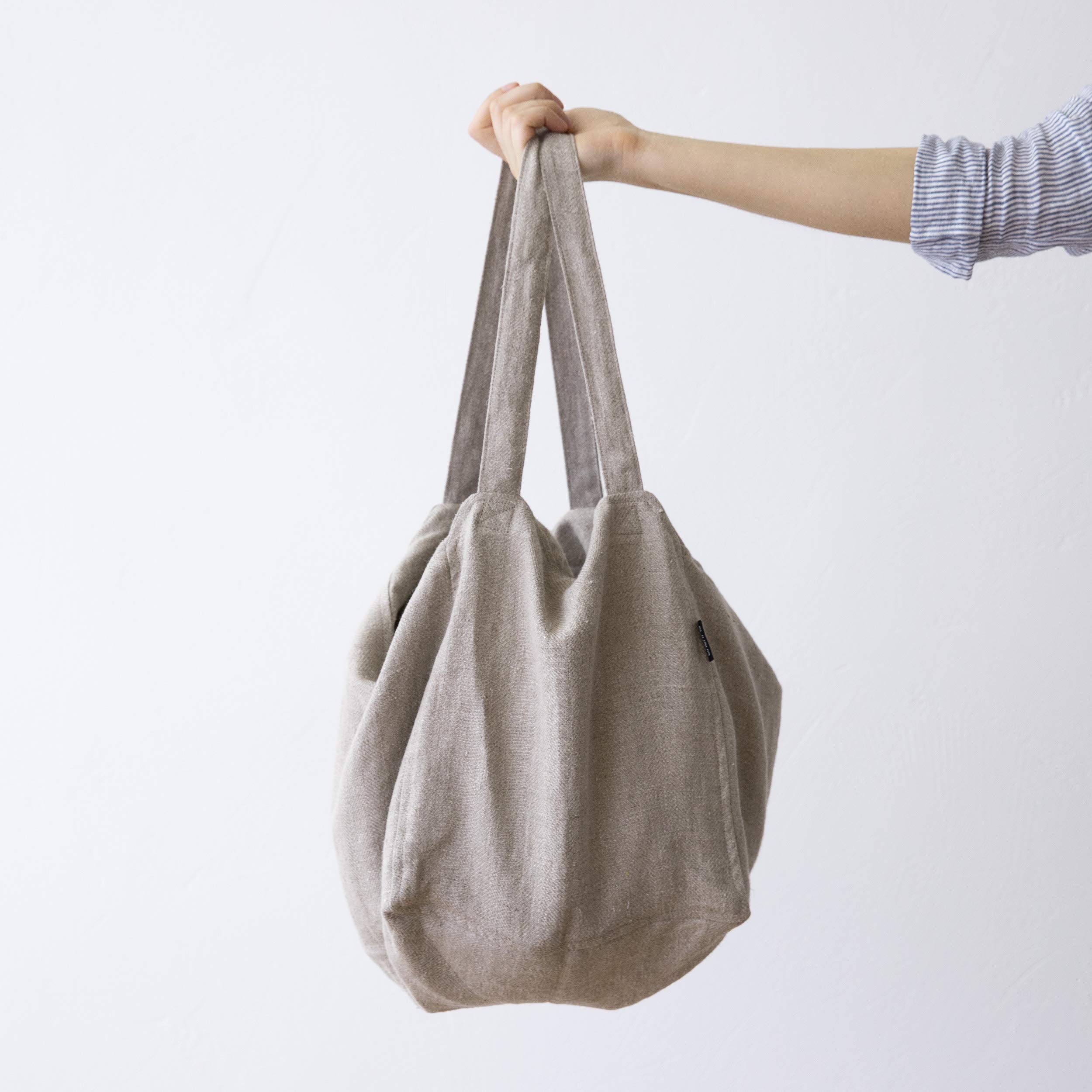 LinenMe Strandtasche Natur Leinen Lara