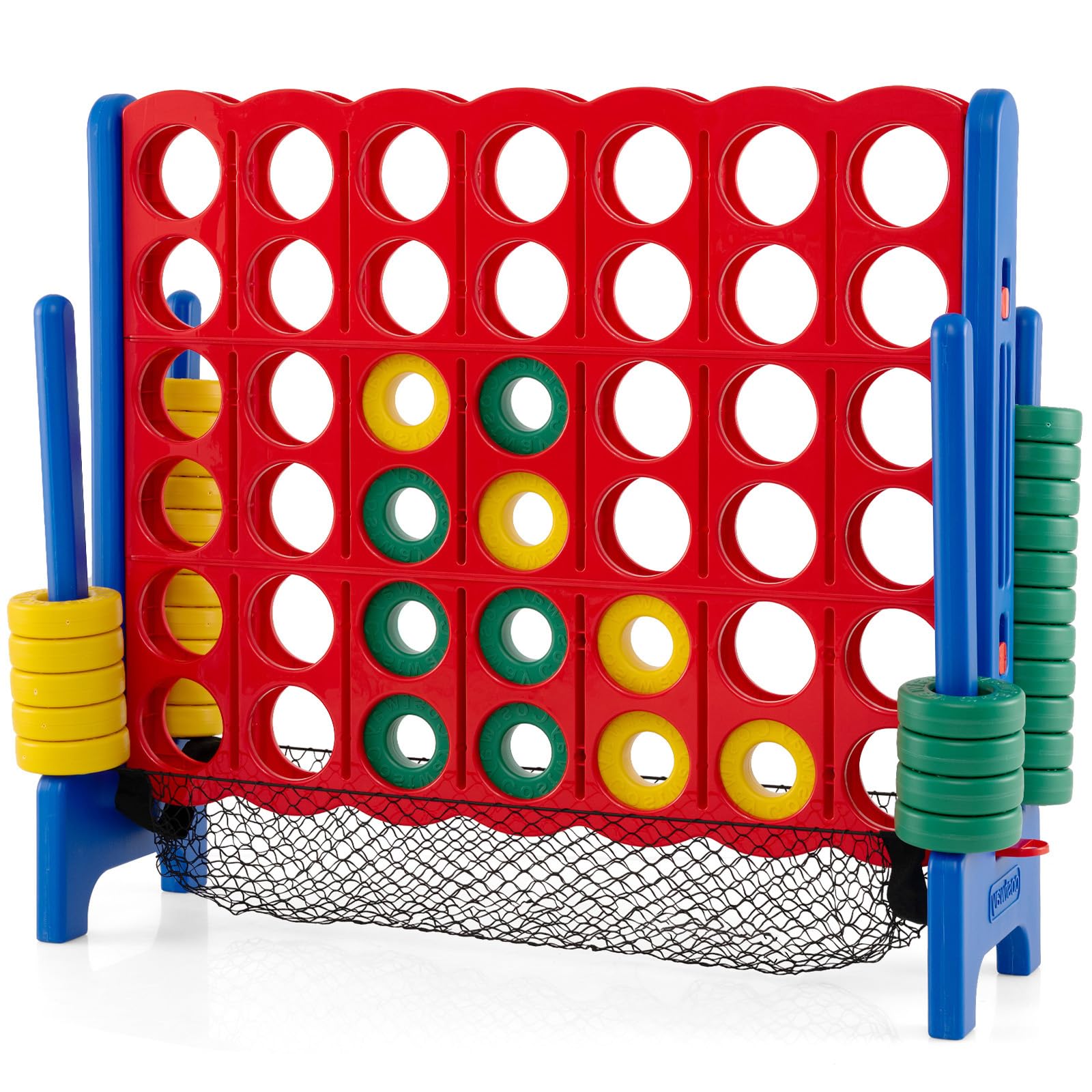 COSTWAY Giant 4-in-a-Row Game Set, Jumbo 4-to-Score for Kids and Adults