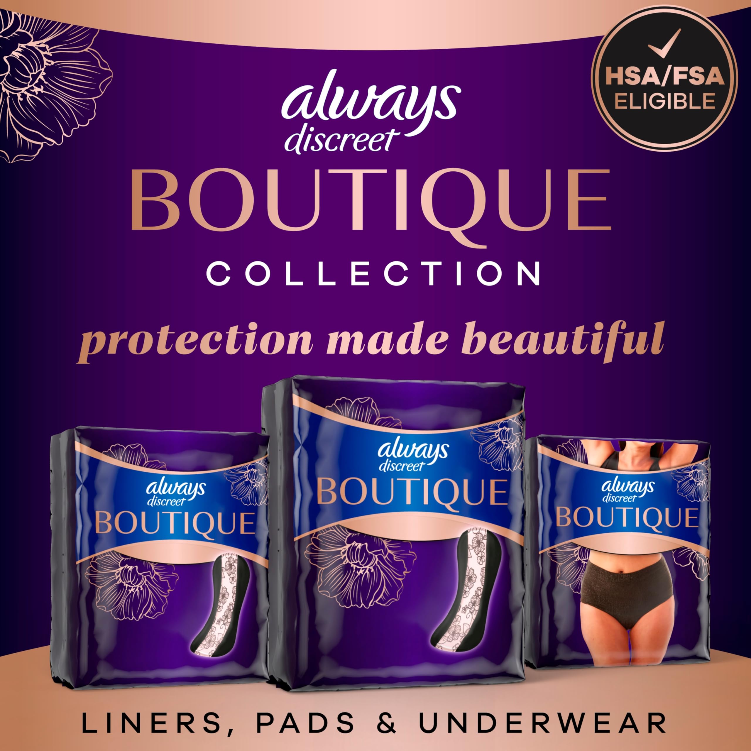Always Discreet Boutique - Assorbenti per incontinenza, 84 punti, lunghezza lunga (3 confezioni da 28 – 84 pezzi totali)