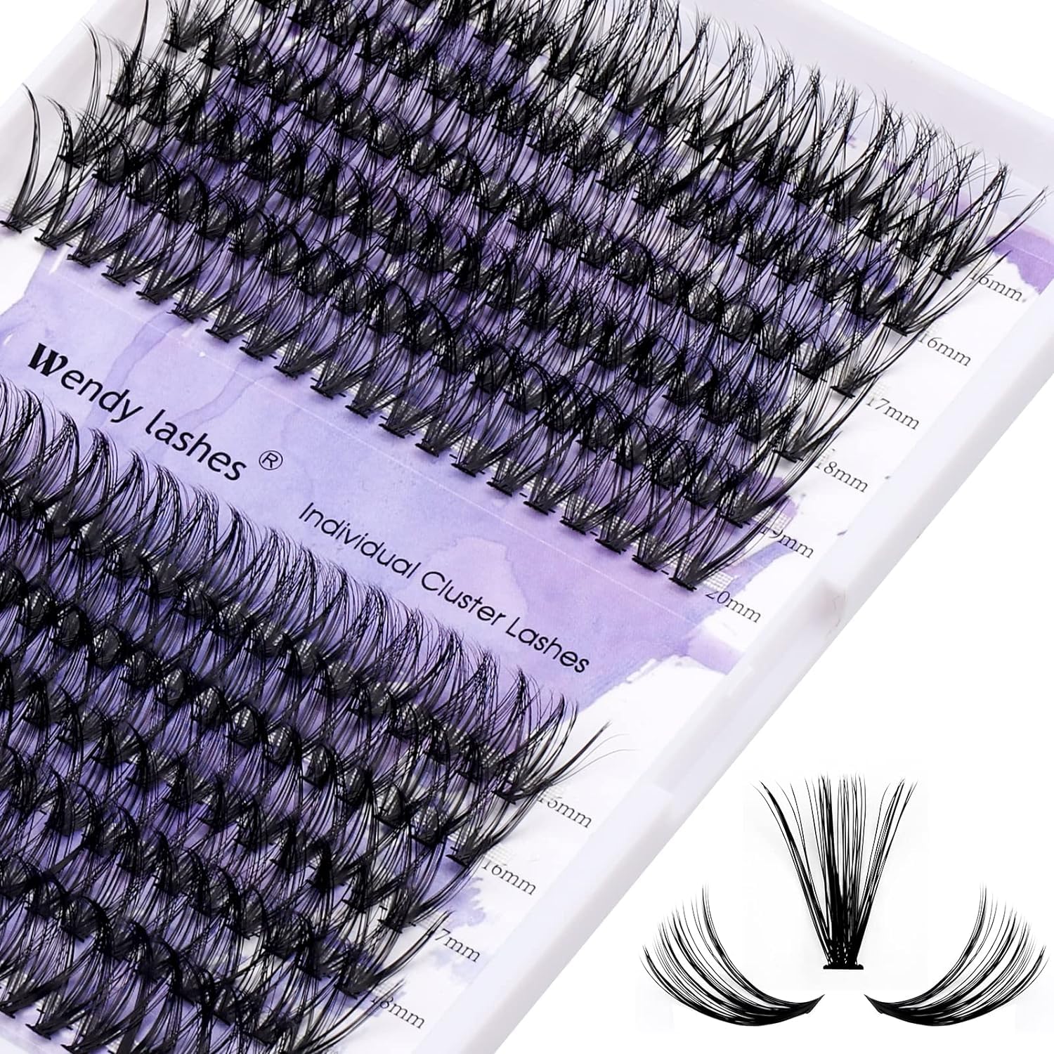 Individual Cluster Lashes 30D/40D Mixed Natural Eyelash Clusters C/D Curl 0.07mm Matte Black Soft 16-20mm DIY Individual Eyelashes Cluster Lashes Extension By Wendy Lashes (30/40D-D,16-20mm Mixed)