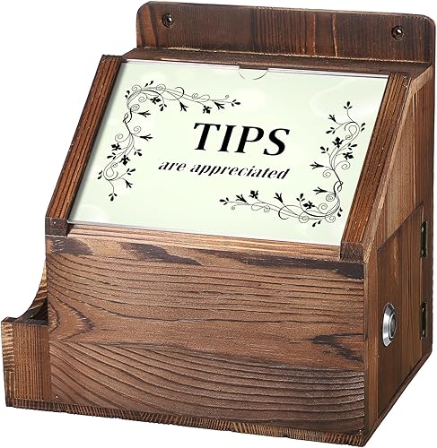 Vista 24 de BTSKY Caja de sugerencias de acrílico con candado, caja de donación acrílica montada en la pared con ranura para letrero de 5 x 7 pulgadas, urnas