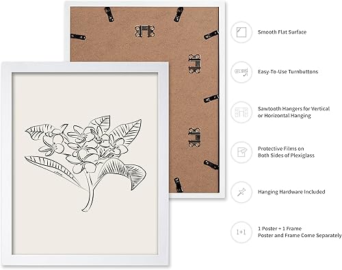 Miniatura 342 de Poster Master Póster de peonías – Estampado de flores retro – Ilustración floral – Ilustración en blanco y negro – Diseño de línea y abstracto –