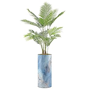 SIGNWIN Areca Palm Tree with Blue & Tan...