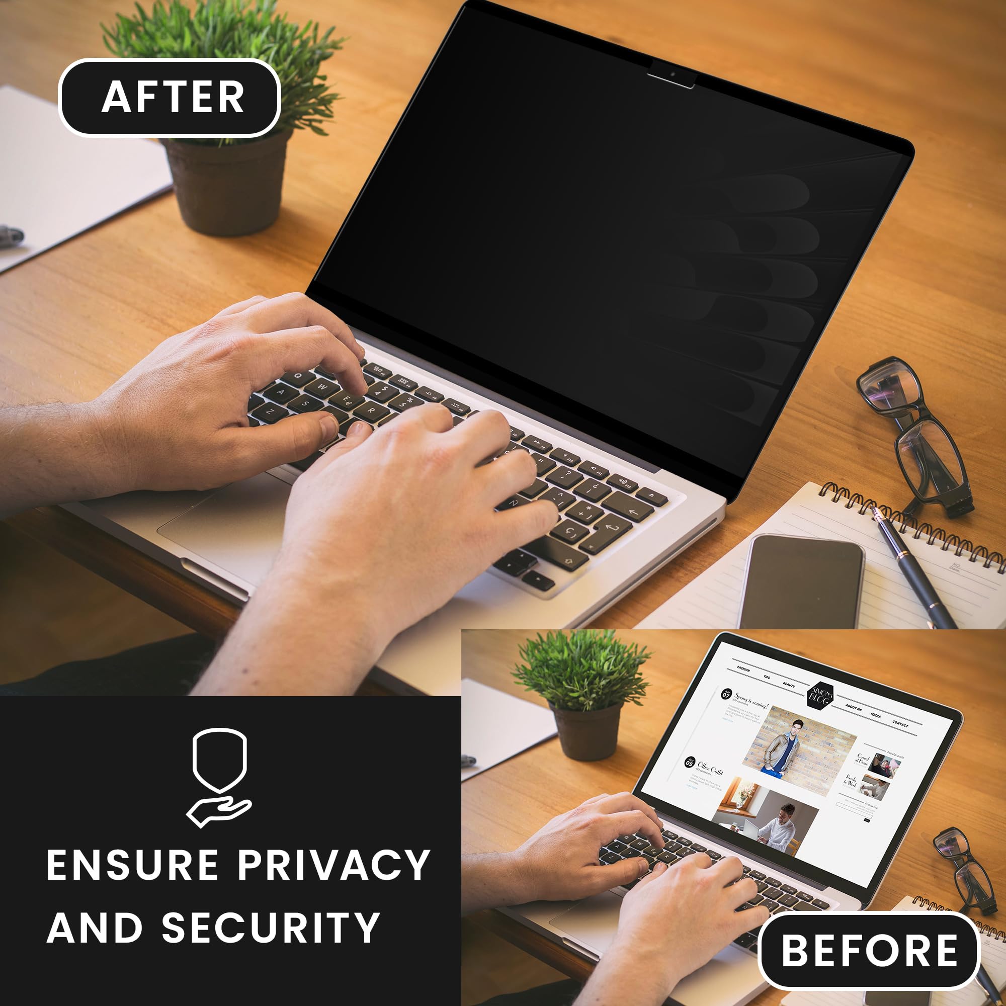 kwmobile Pellicola Privacy per Apple MacBook Air 13 M4 2025 A3240 - Privacy Screen per Laptop - Filtro Schermo Protettivo Rimovibile e da Viaggio - Filtro Anti Luce Blu Magnetico