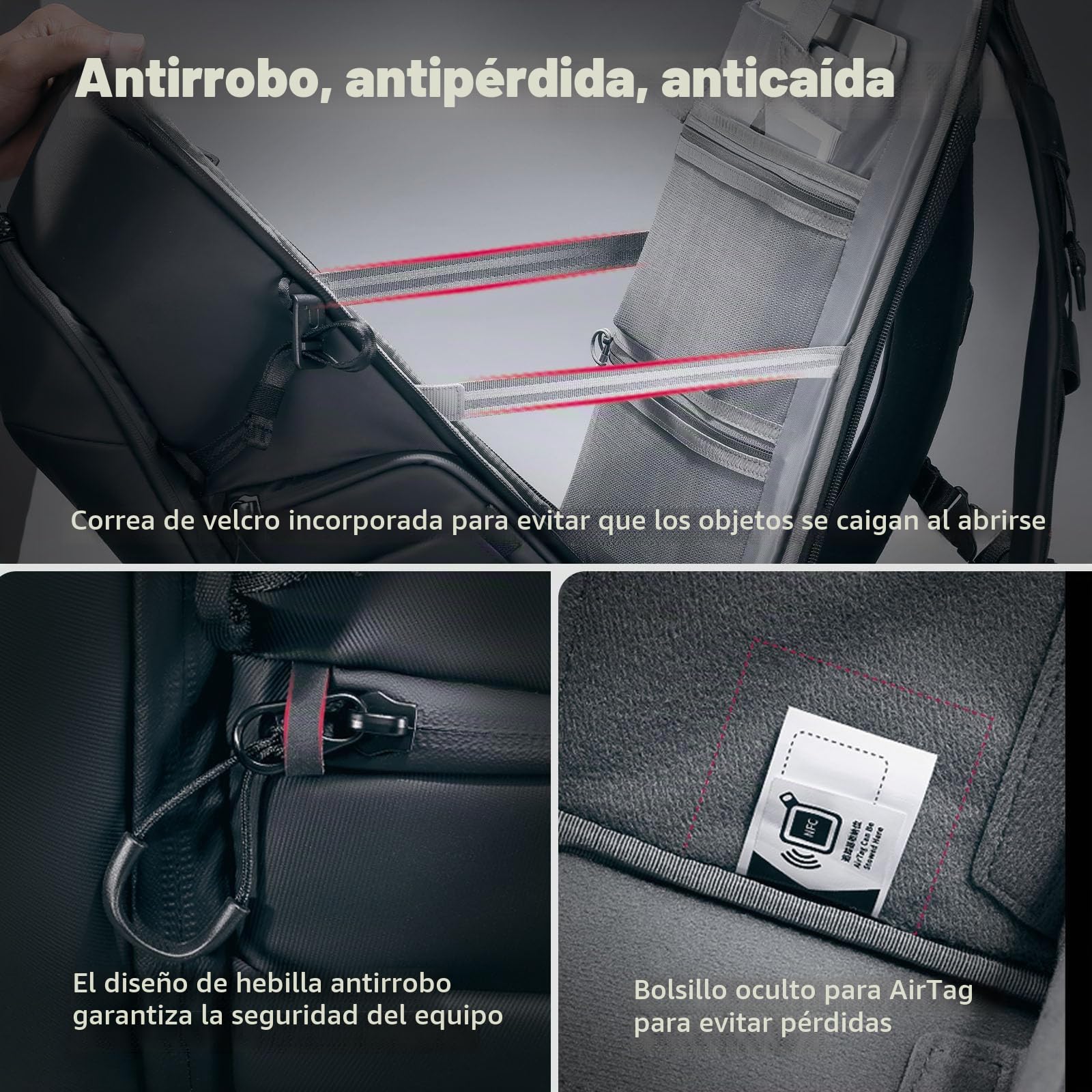 ULANZI Mochila profesional para cámara, impermeable, funda antirrobo para fotógrafos, mujeres y hombres, DSLR SLR sin espejo, soporte para trípode de lente de cámara de 15.6 pulgadas, color negro, 22