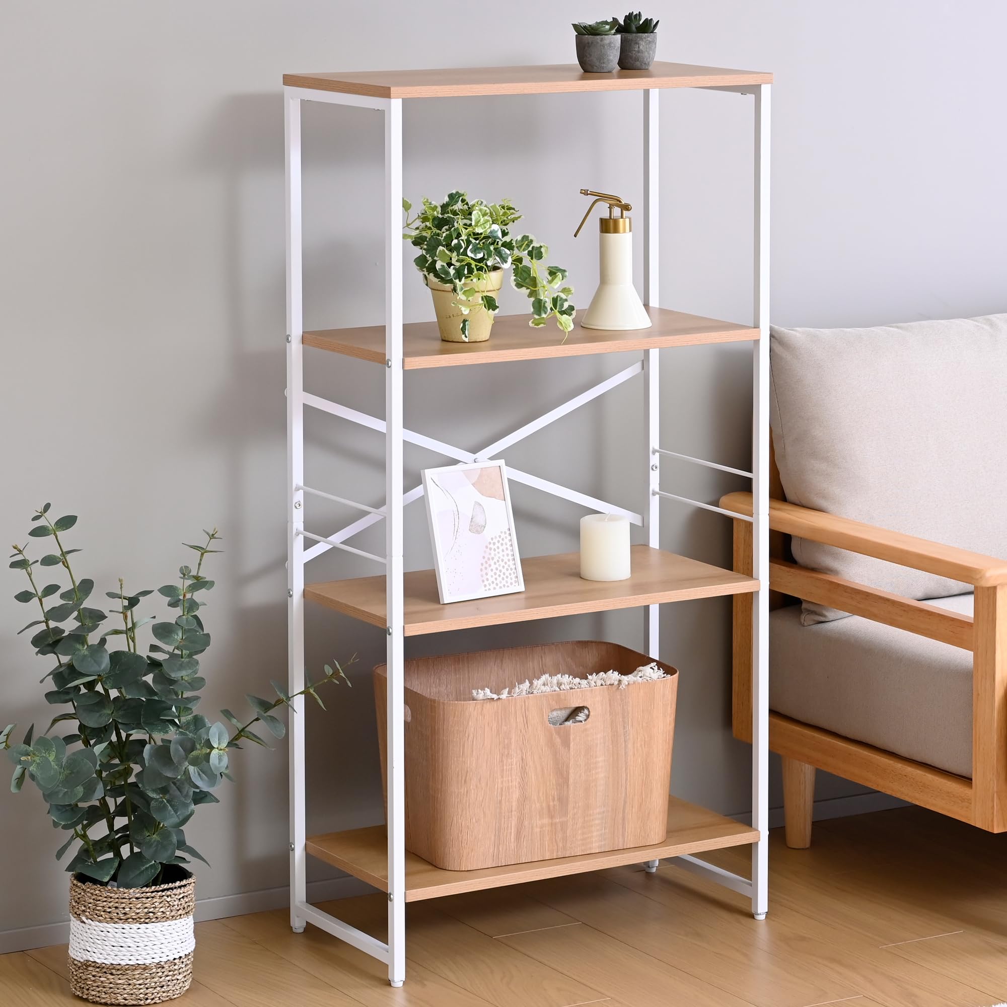 Amazon.co.jp: 山善(YAMAZEN) ラック 4段 スチールラック 耐荷重80kg