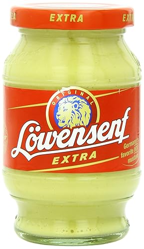 Lowensenf mostaza en frasco, extra caliente, 9.3 onzas