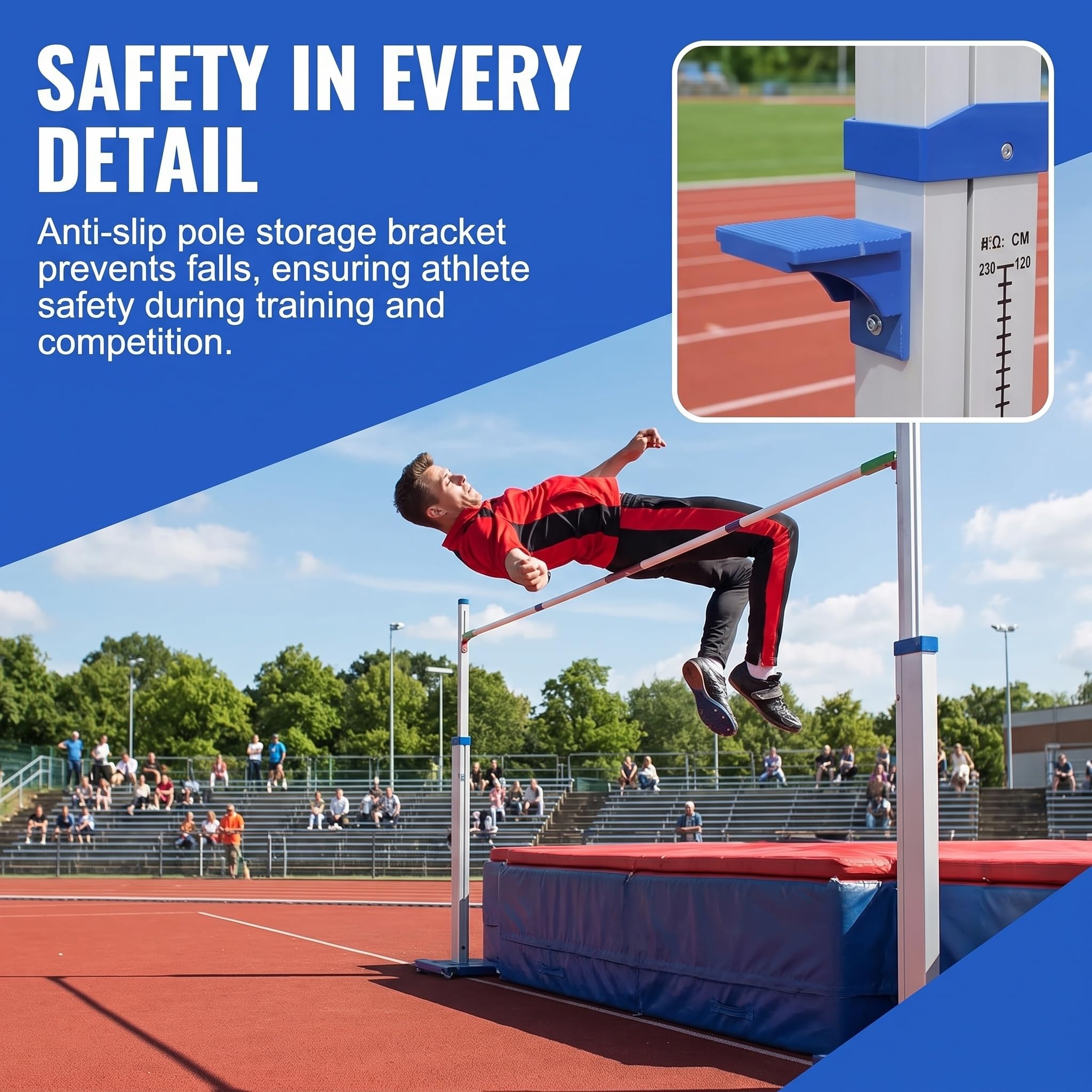 Standard di Misurazione per Salto in Alto in Alluminio per Atletica Leggera, 1 Paio di Supporti per Salto in Alto in Alluminio per Allenamento, Supporti Mobili per Salto in Alto da Competizione,