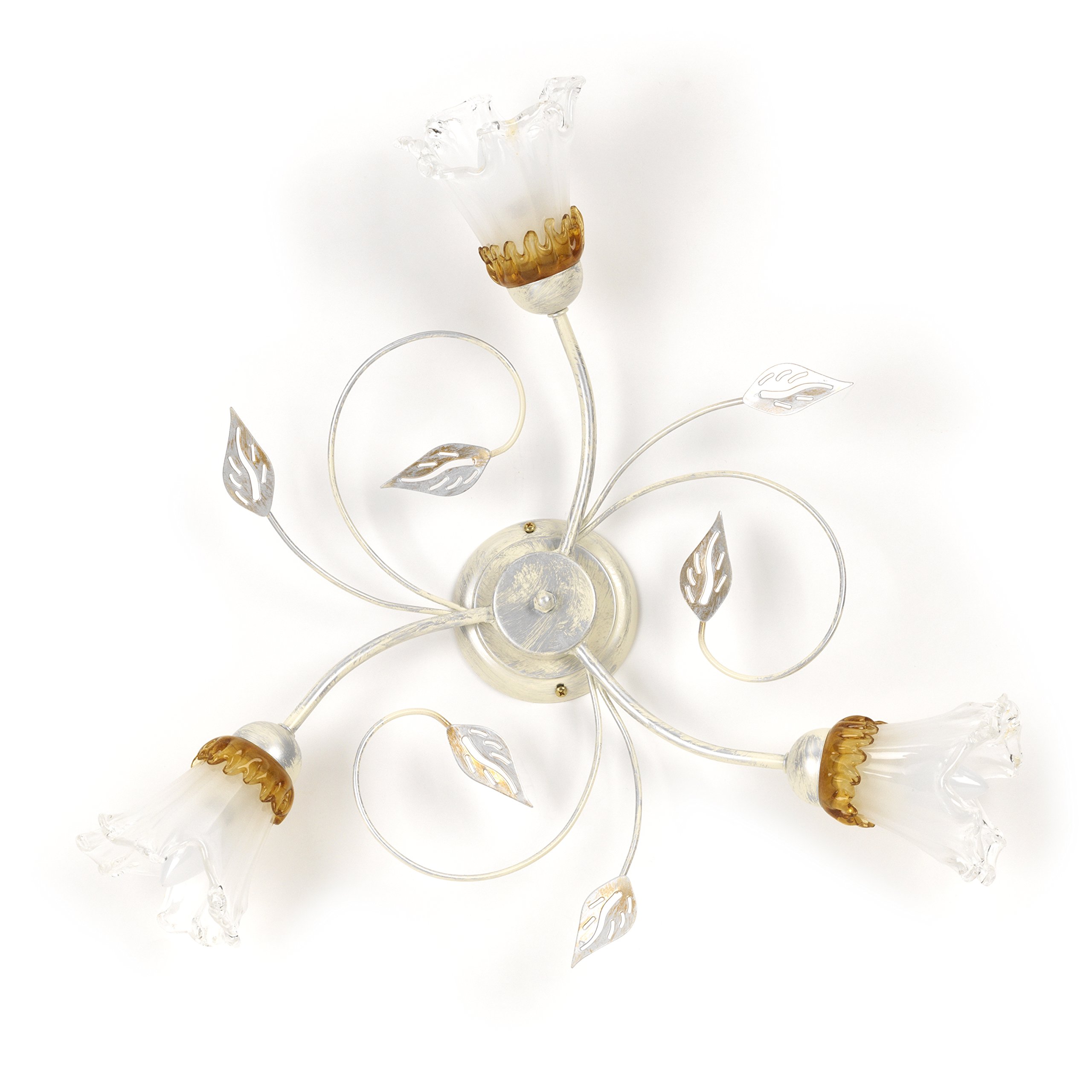 Onli Bianco/Argento/Oro Lancia - Lámpara De Techo