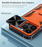 Vista 3 de FNTCASE Funda para iPhone 15 Pro: protección contra caídas y golpes de grado militar con soporte y tobogán Resistente textura protectora
