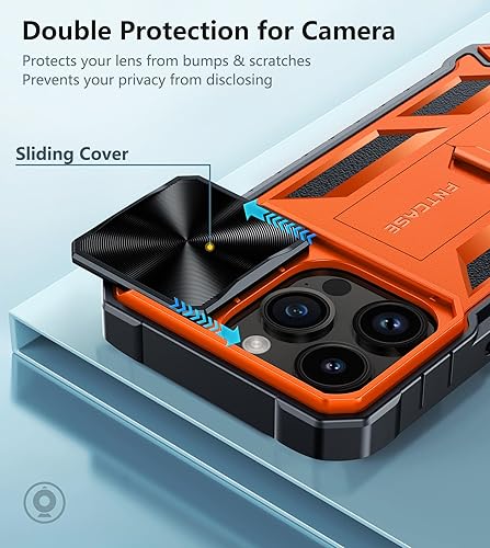 Miniatura 3 de FNTCASE Funda para iPhone 15 Pro protección contra caídas y golpes de grado militar con soporte y tobogán  Protección resistente con textura de