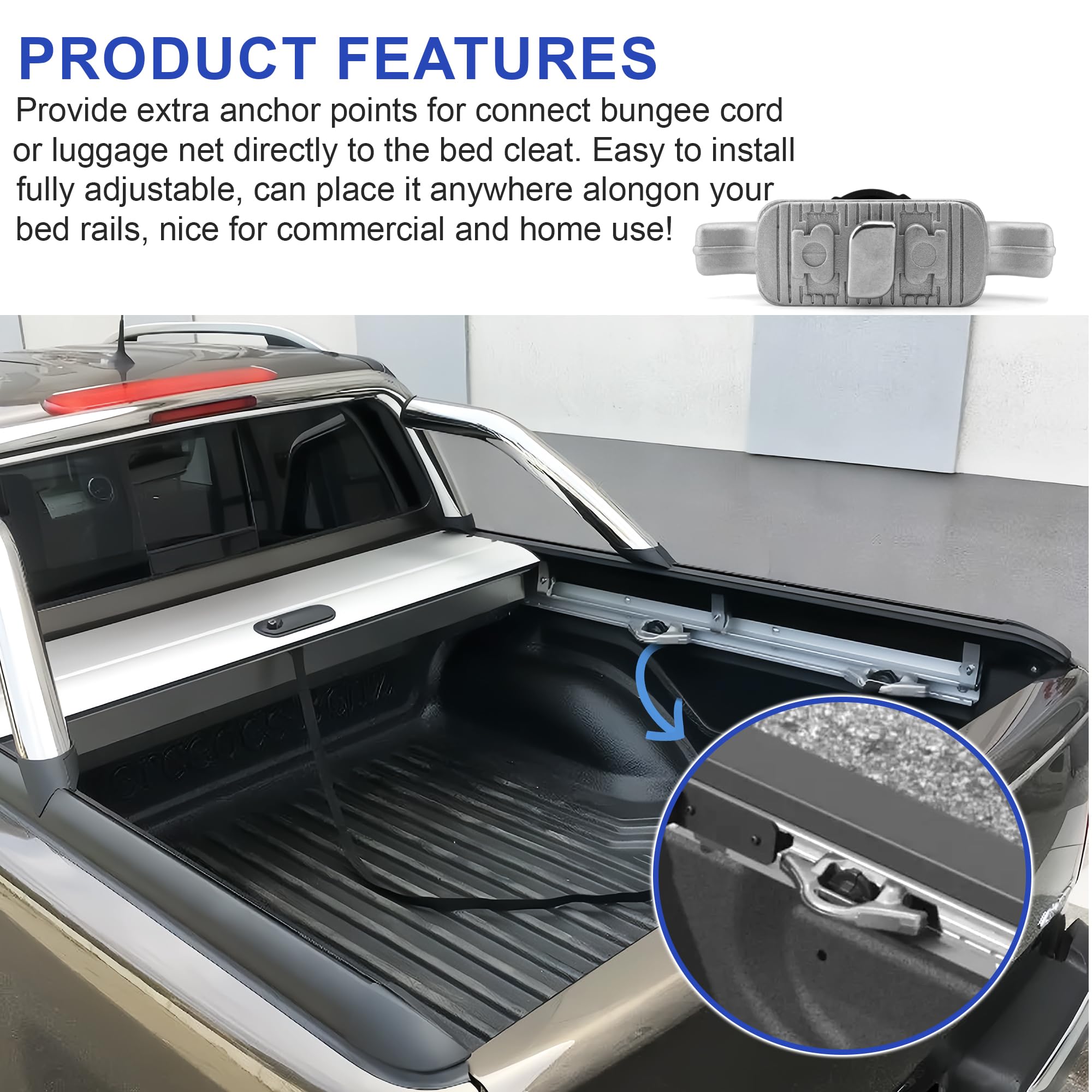 Camotokiit Set of 4 Utili-Track Bed Tie Down Cleat 999T7