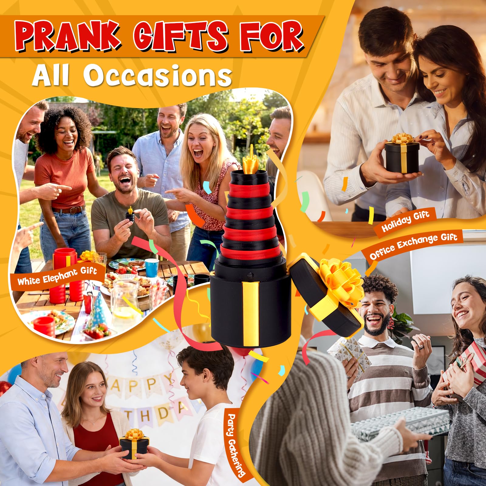 4.72 in Gotcha Box Prank with Surprise Finger, Annoying Nested Screw Gift Box with Finger, 3D Printed Annoying Gift Box with Pop Up Fingers, Funny Gifts for Kids