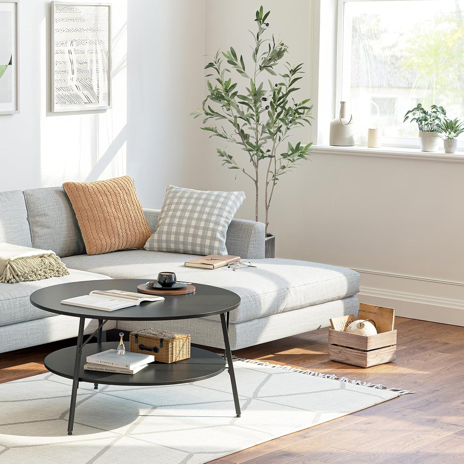 YOLEO フェイクグリーン オリーブ 【高さ120cm】 リアル 人工観葉植物 フェイク 多枝 大型 造花 インテリア 世話いらず