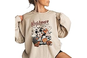 Spooky Halloween Skeletons on Main Street Unisex Crewneck Nightmare Sweatshirt
