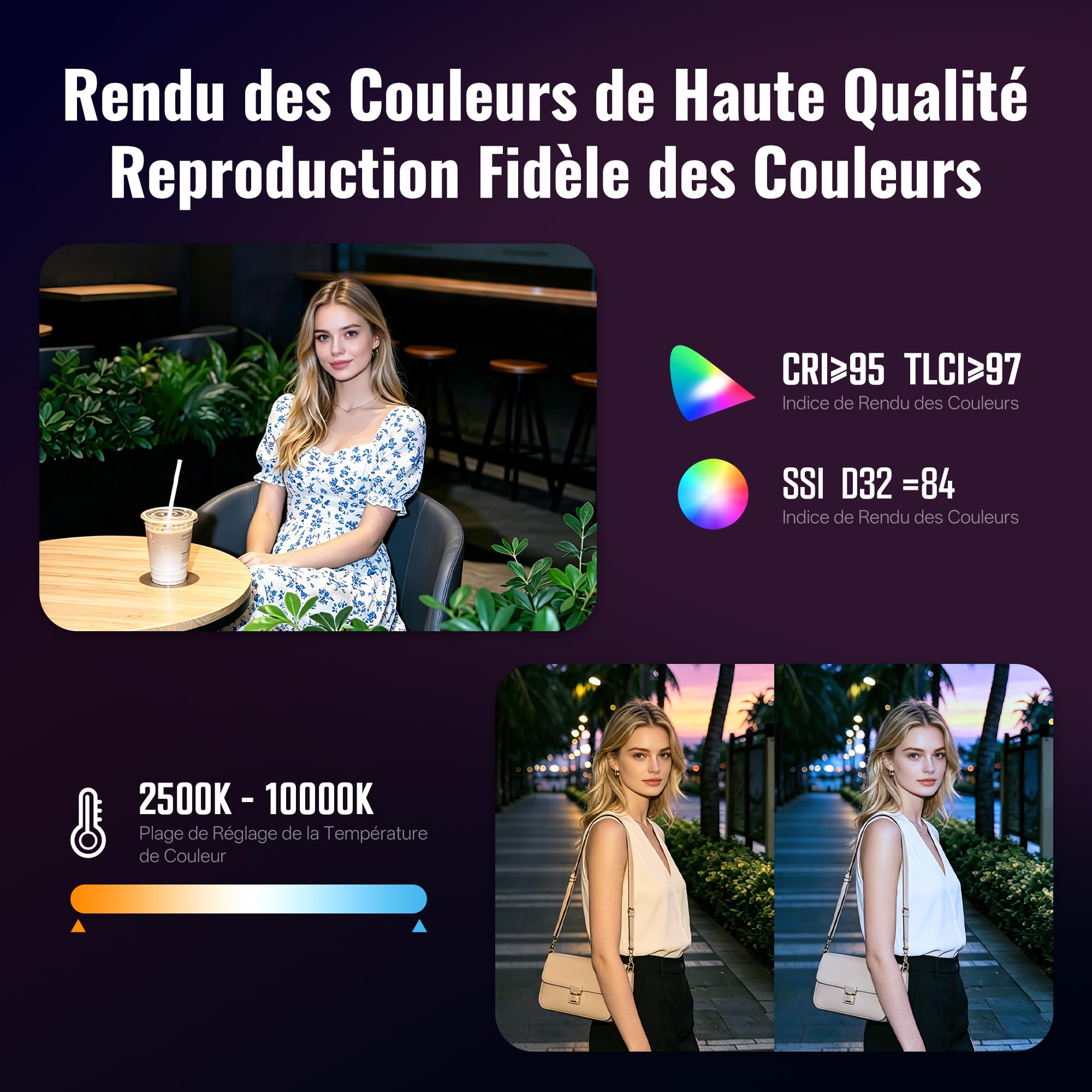 ZHIYUN FIVERAY M60 Ultra 60W RGB Lumiere Vidéo[Officiel] Lumiere LED pour Camera, Cold Shoe, Magnétique Mount, éclairage Vidéo Portable, Batterie 4500mAh, Contrôle APP&Maître-Esclave,2500K~10000K,430g