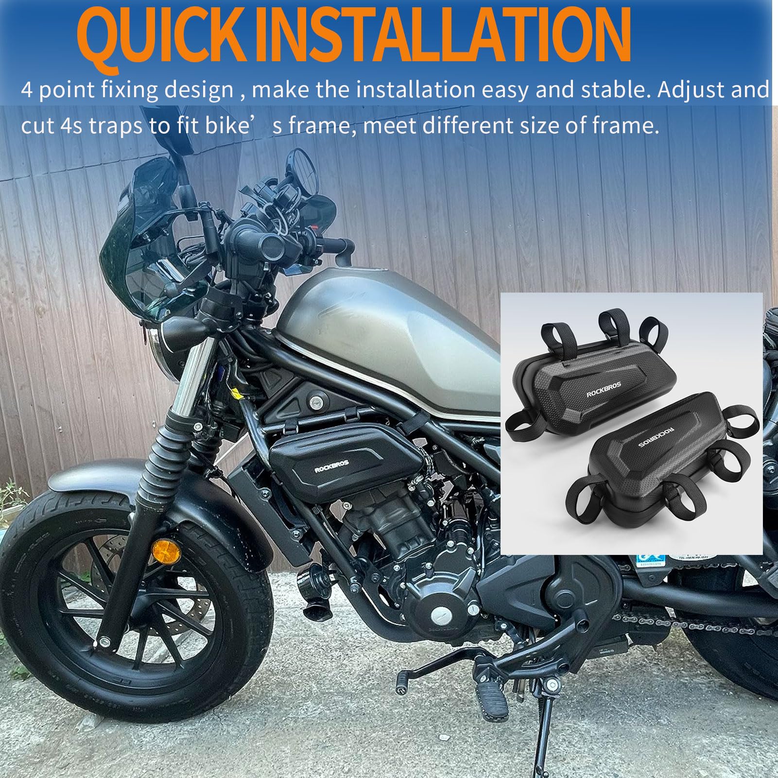 Motorrad Universa Tasche Seitlich Rebel Taschen Kleine Satteltasche Wasserfeste,Taschen Rahmen werkzeugtasche klein for Rebel 500/1100/CL500/CL300/CL250/SCL500 Alle Jahre (1 Paar)