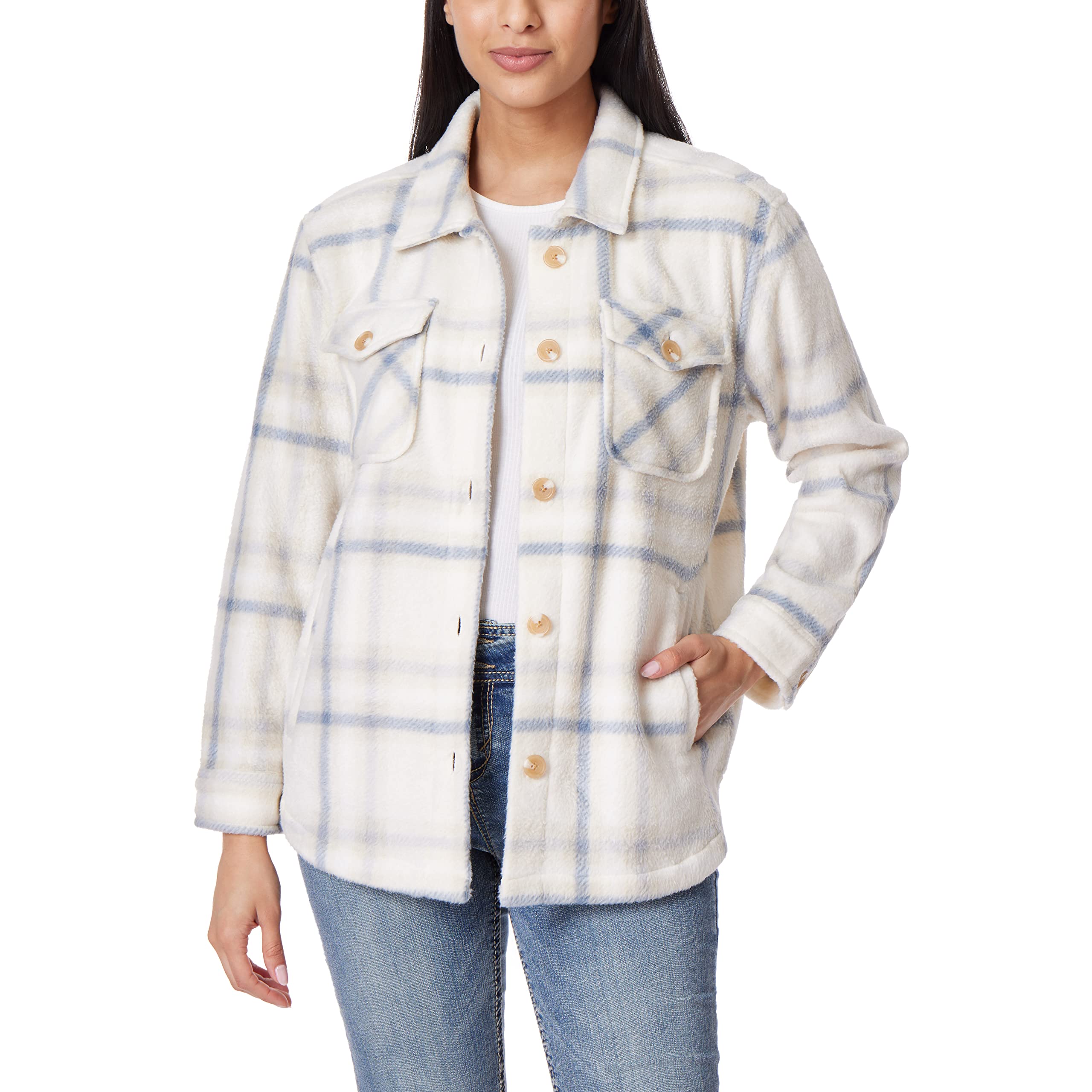 WallFlowerWomen's Casual Fleece and Plaid Shackets/Jackets Juniors