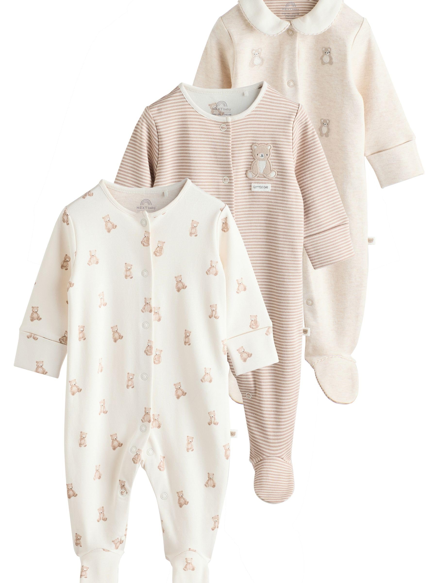 NEXT Baby Jungen Bestickte Schlafanzüge, 3er-Pack
