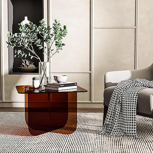 Miniatura 7 de Mesa auxiliar acrílica, 20 pulgadas de largo x 20 pulgadas de ancho x 16 pulgadas de alto, mesa auxiliar colorida transparente, mesa auxiliar