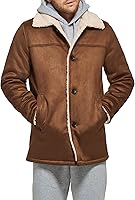 Calvin Klein Men's Faux Shearling Jacket - Sherpa Lined, Water & Wind Resistant, Classic Button Closure Outerwear