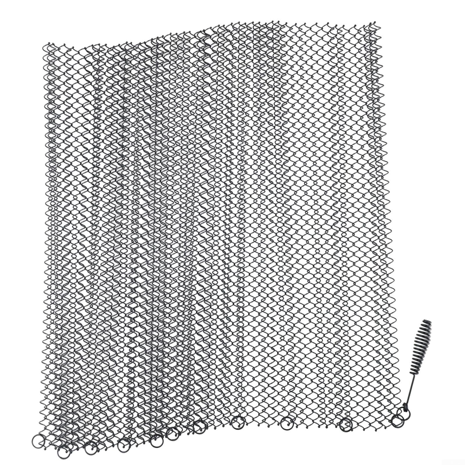 Set di tende per camino, in rete metallica, con maniglie, colore nero, 61 x 53 cm, catena parascintille da appendere per interni, copertura protettiva decorativa resistente al calore