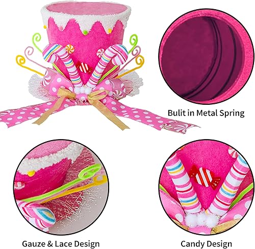 Miniatura 9 de Sombrero para decoración del árbol de Navidad, patas de elfo, decoración de árbol de Navidad con lazo, adornos de árbol de Navidad para decoración