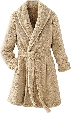 National Teddy Bear Robe - Shawl Collar, Berber Fleece, Super-Soft ...