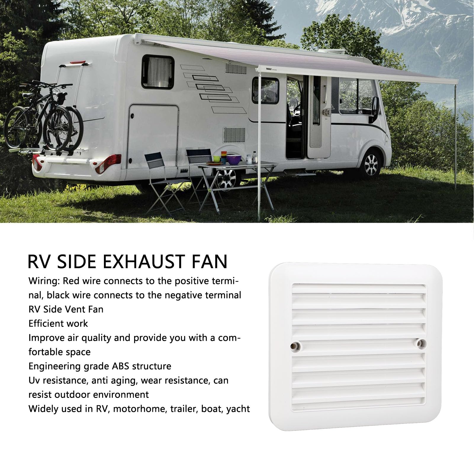 Fan de Ventilation Latérale 12V RV pour un échange Efficace dans les Remorques et les Bateaux