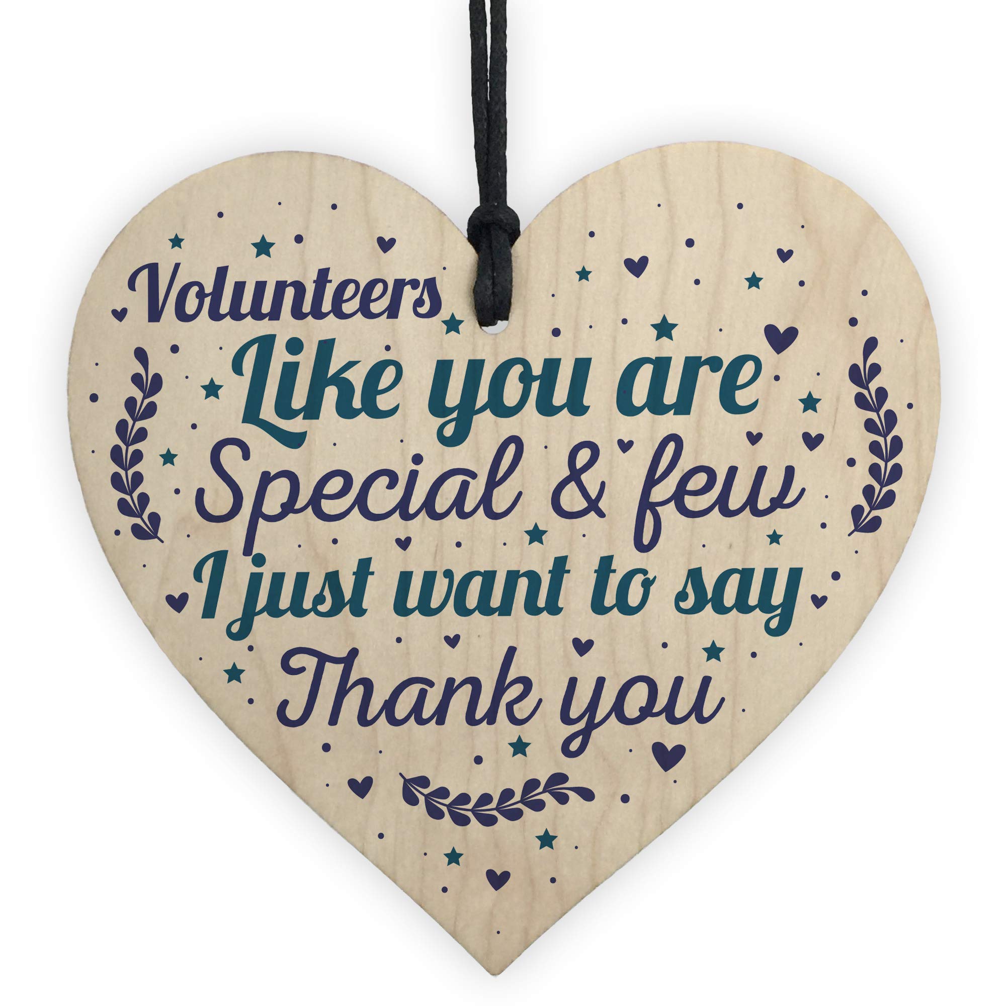 Red Ocean Multicolor Volunteer Thank You Gift Wooden Hanging Heart Gift For Colleagues Leaving Present Keepsake