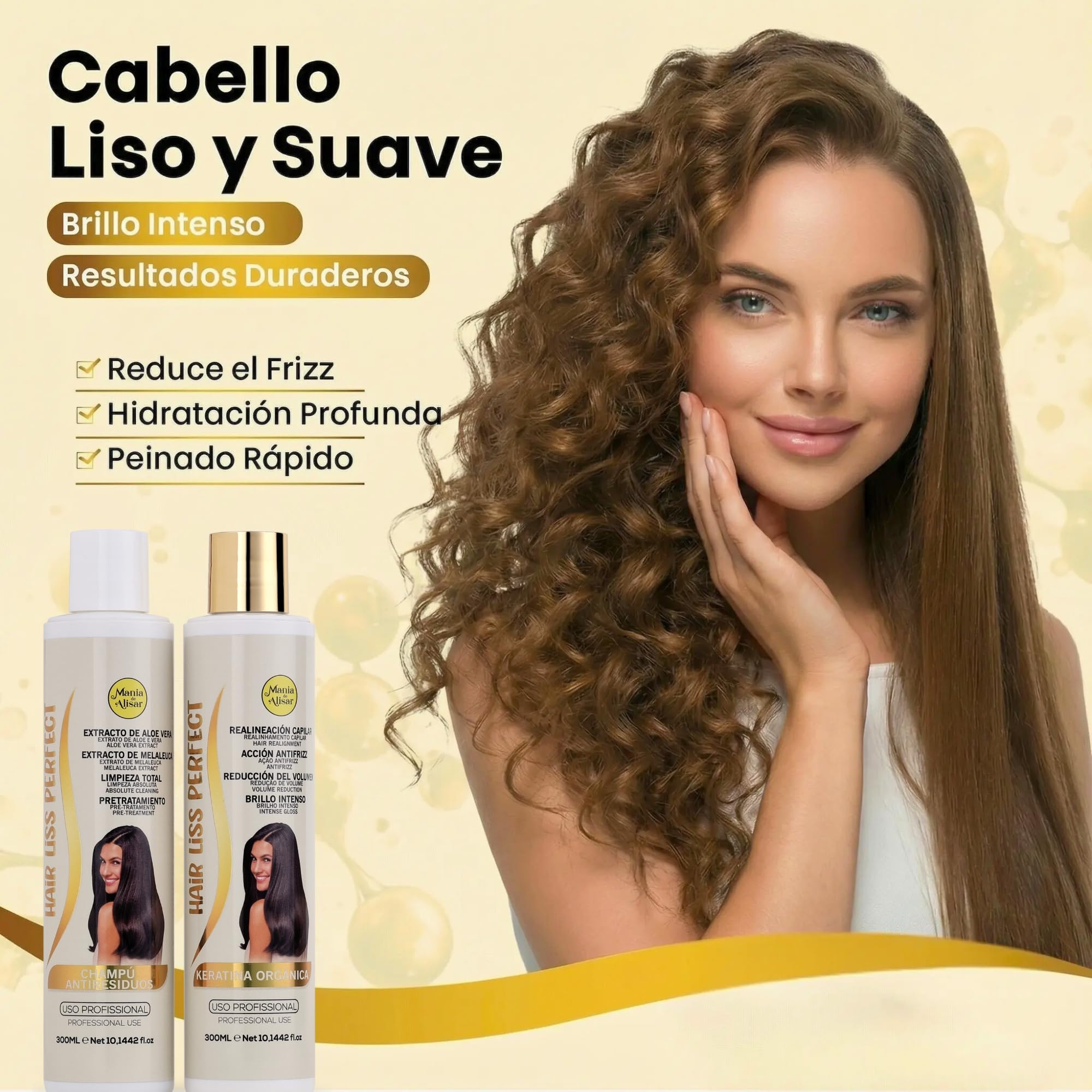 kit alisado brasileño alisado de keratina Orgánica progresivo contiene champú y keratina (300 ml / kit 2) Mania de Alisar