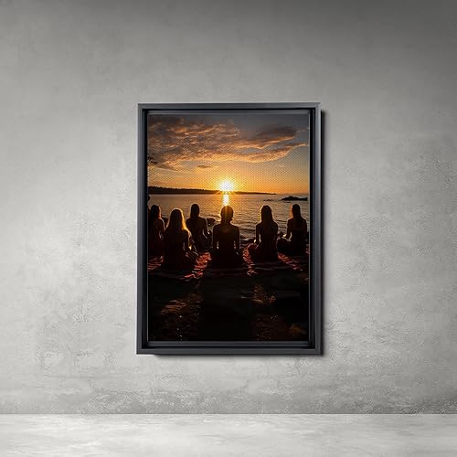 Miniatura 7 de Yoga Wall Art, Canvas Prints Yoga Meditation Studio Room Decorations Tie Dye Hippie Psychedelic Poster with Frame Meditating Peace Wall Art Hanging