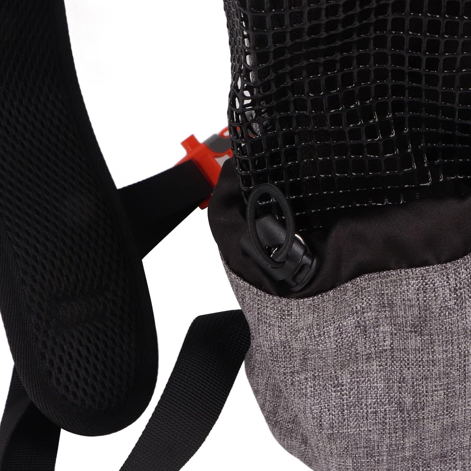 Pet Carrier Backpack for Cats and Small Dogs, Portable Travel Backpack with Breathable Mesh, Nylon Pet Carrier with Reflective Strips, Safety Buckle and Emergency Whistle for Outdo (Gray)