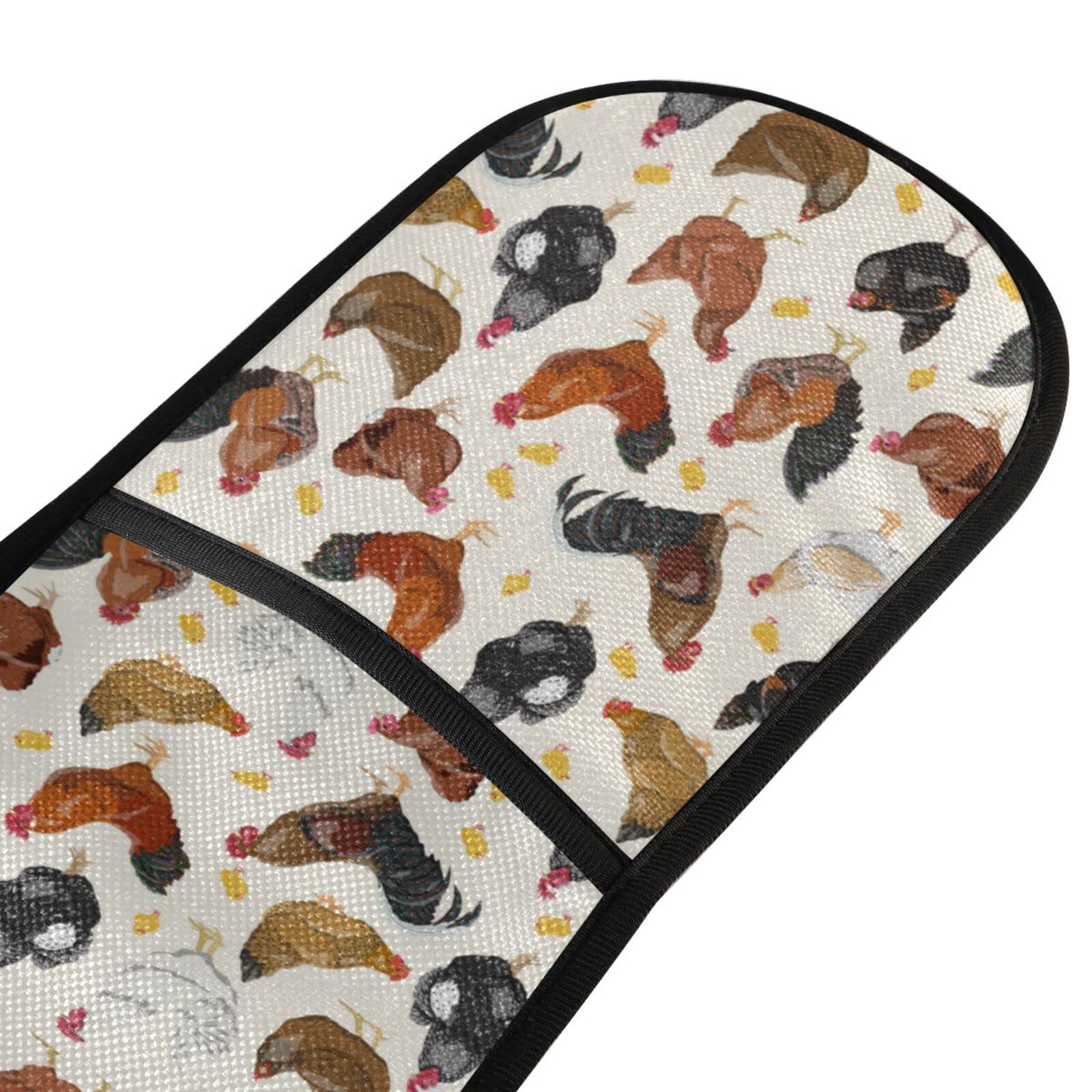 Double Oven Gloves Domestic Hens Roosters and Chickens Heat Resistant Pot Holder Oven Mitt Gloves for BBQ Cooking Baking Grilling Microwave - Image 4