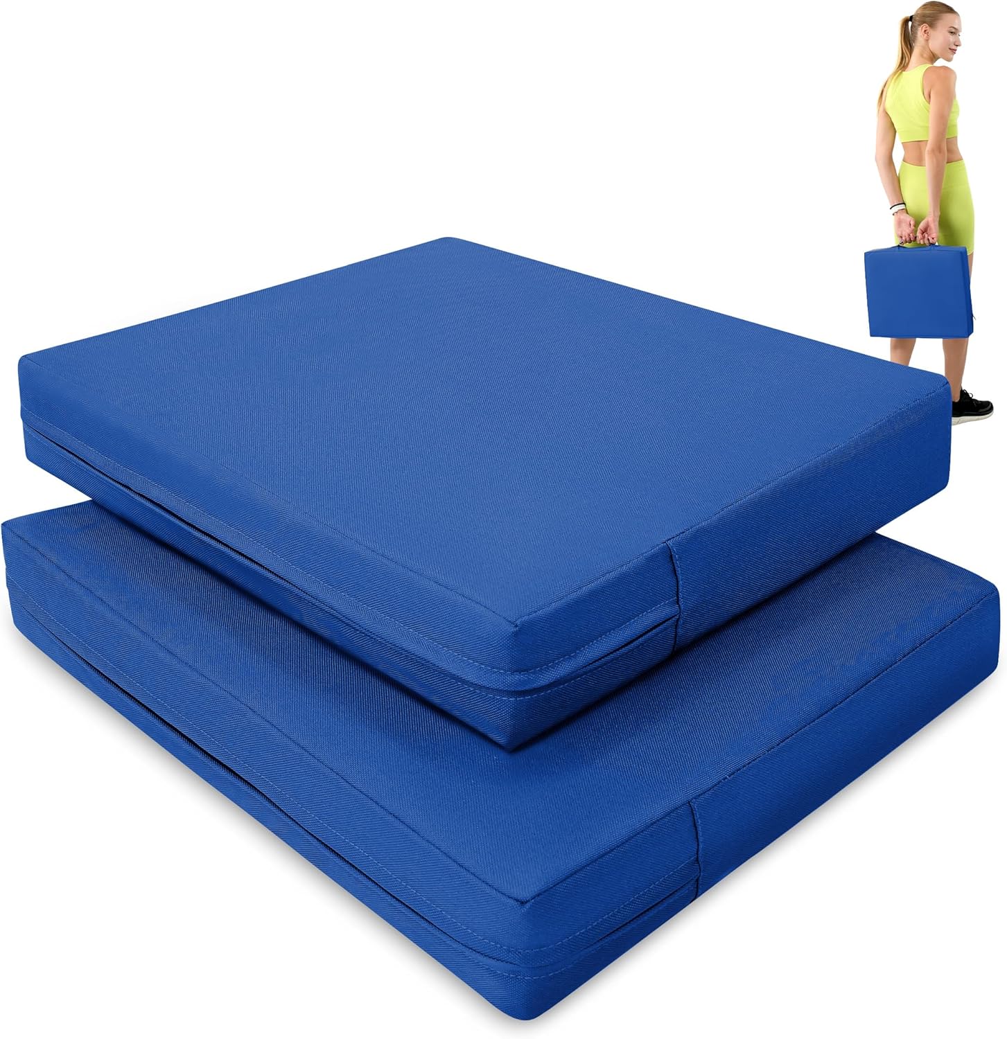 2 Pcs Stadium Seat Cushions Waterproof Bleacher Seat Cushions Indoor & Outdoor Seat Cushion for Bleachers Portable Stadium Cushion for Sports Events, Office Chairs, Beaches Blue