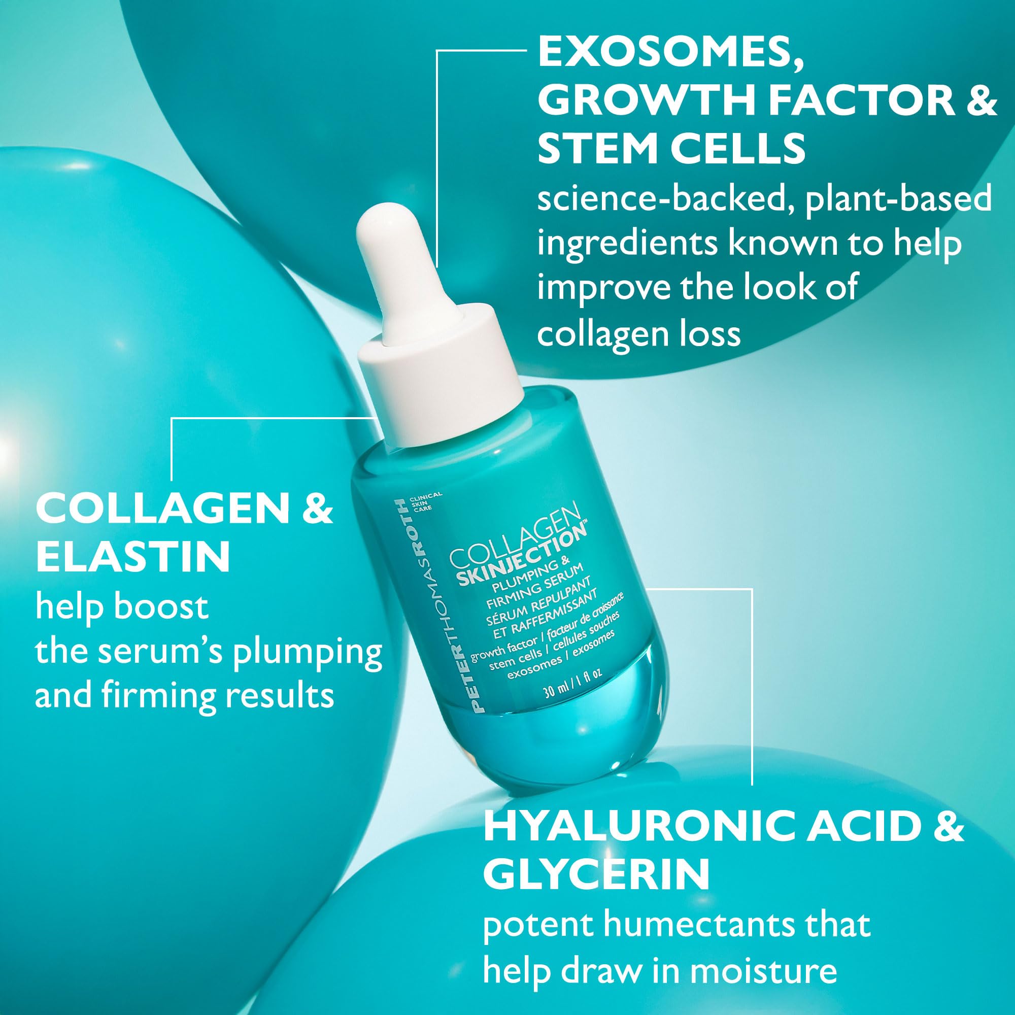 Peter Thomas Roth | Collagen Skinjection™ Plumping & Firming Serum | Skin Barrier Serum, Exosome Serum For Face, Collagen Peptides Serum