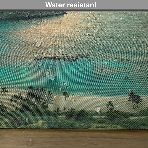 Miniatura 6 de Ambesonne Hawaiian Place Mats - Juego de 4, Sunrise Over Hanauma Bay Oahu Hawaii Sunbeams Through Clouds Shoreline, manteles individuales de tela