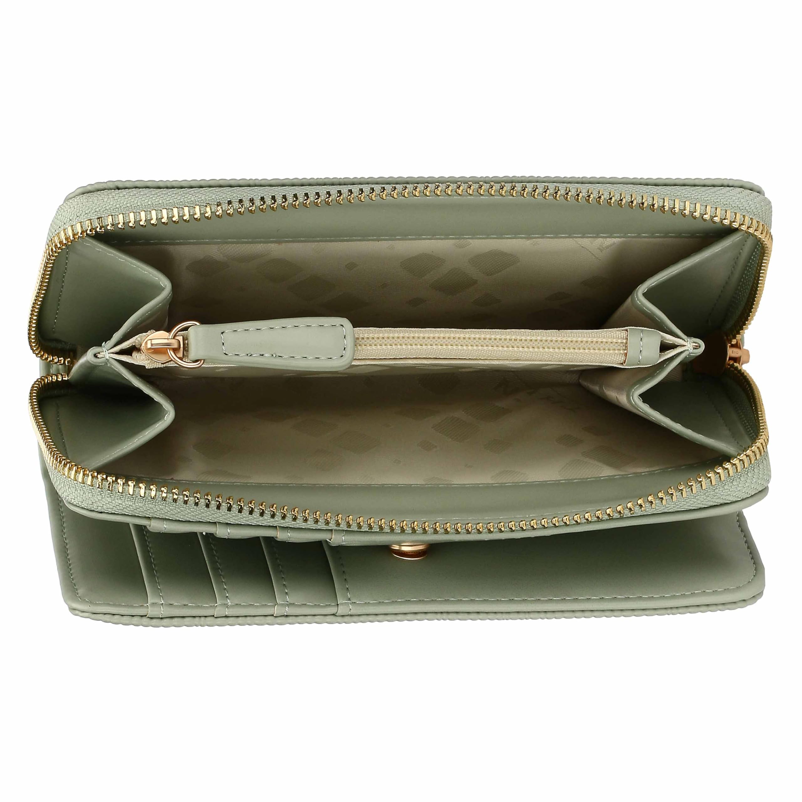 THUN - Portafoglio medio, verde - ecopelle - Collezione Sempre con me - 16.3 x 3 x 10 cm